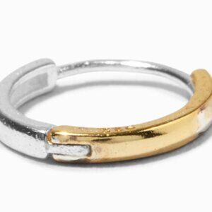 Icing Sterling Silver One 8MM Two-Tone Hoop Earring